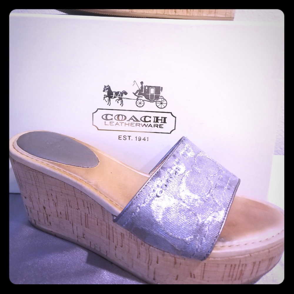Coach slip on wedges